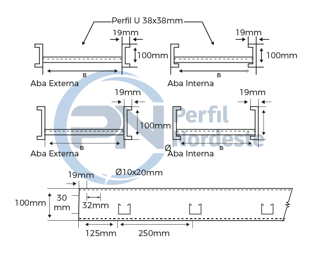 leito para cabo pesado 250